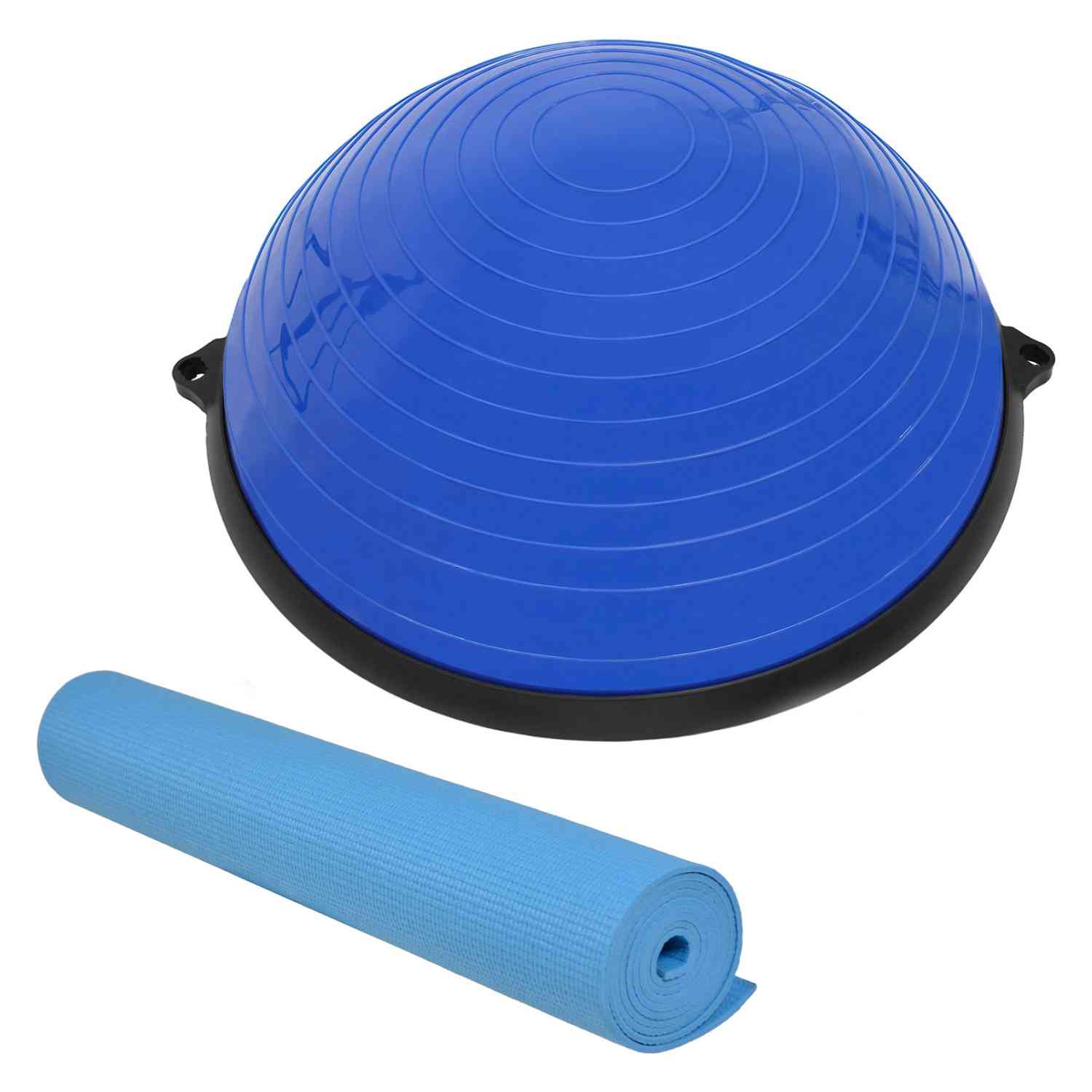 Pelota tipo Bosu Ypga y Tapete Centurfit color Azul