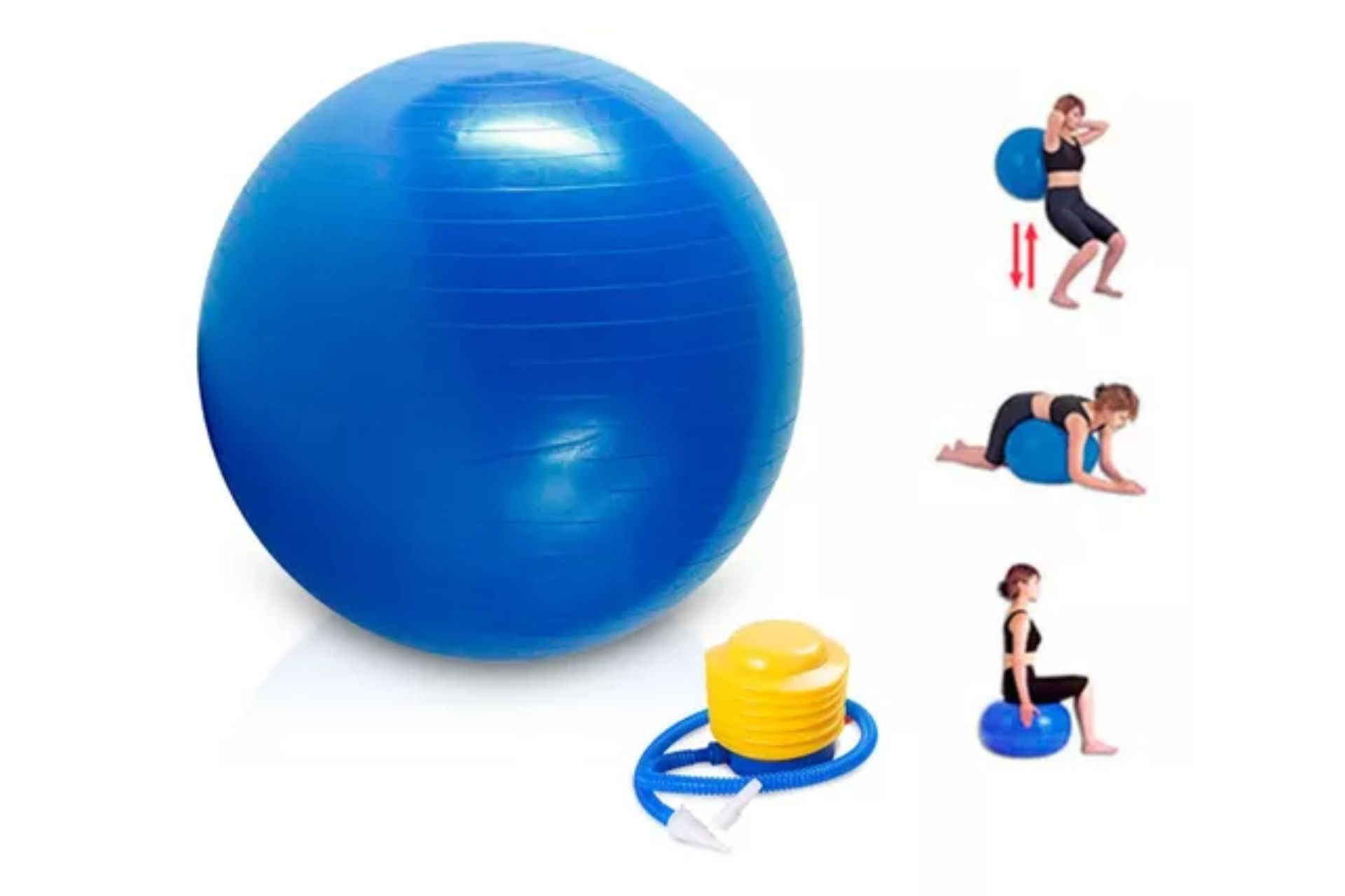 Foto 3 pulgar | Pelota de Estabilidad 65 cm Azul con Inflador