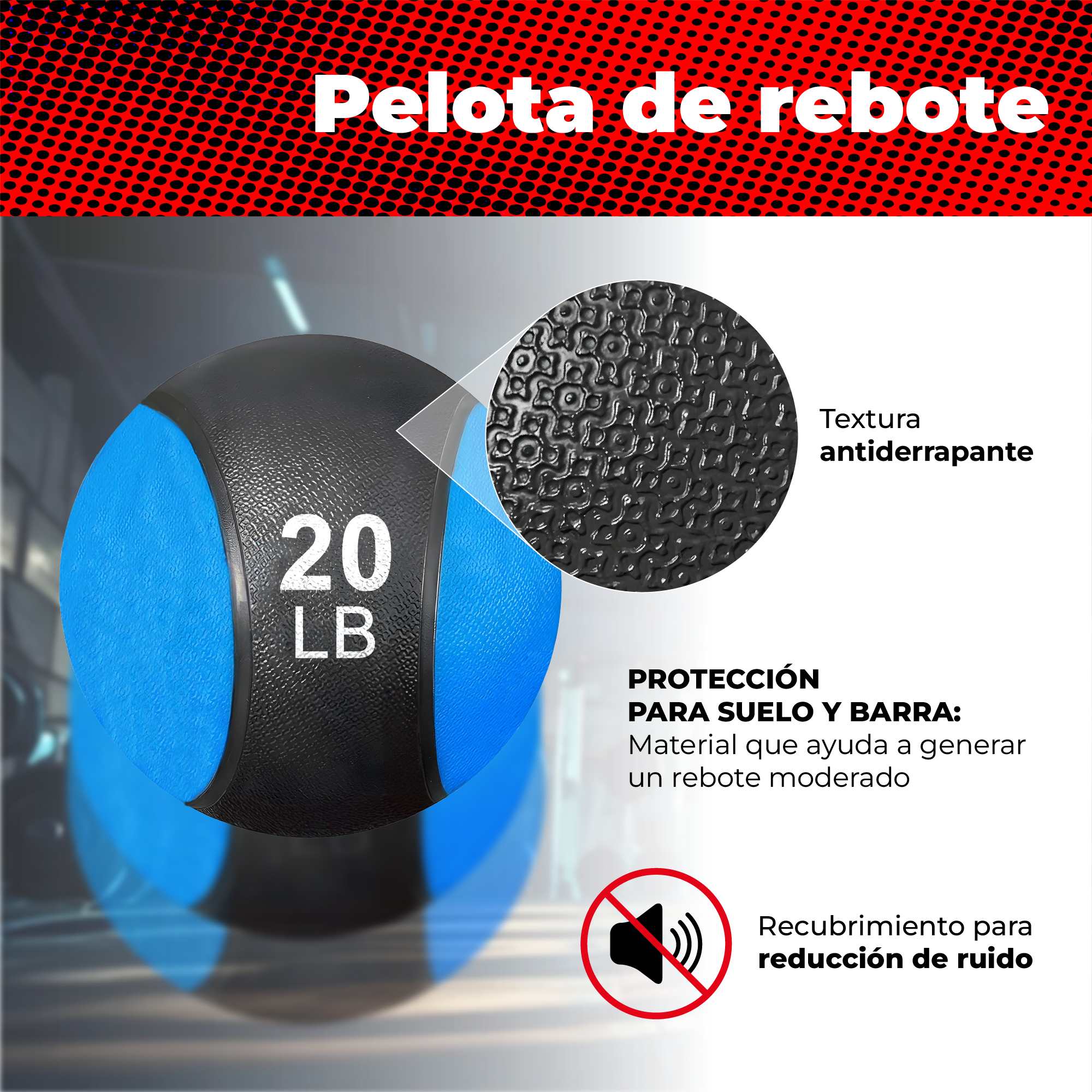 Foto 5 | Pelota Medicinal X-rush Azul 20 Libras