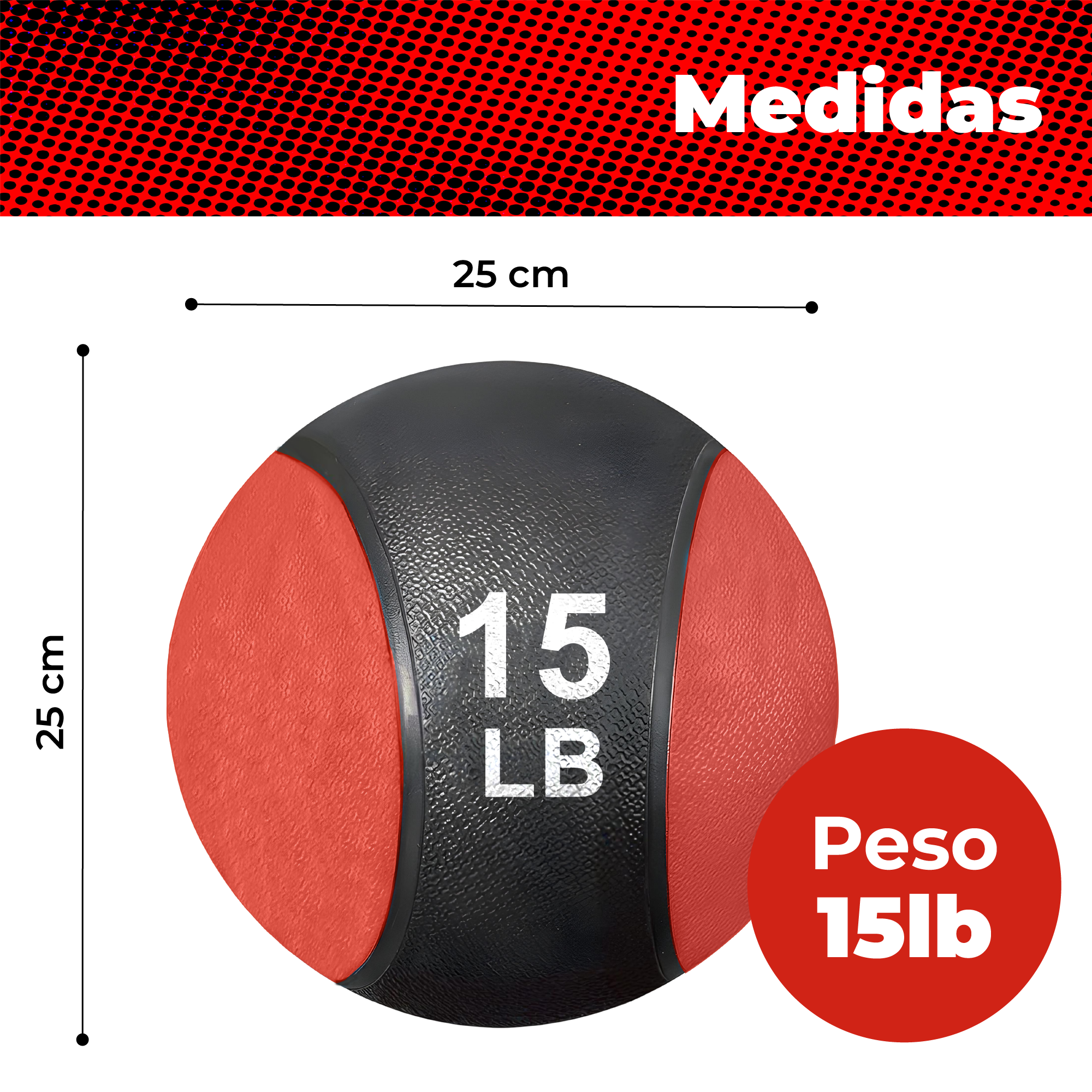 Foto 4 pulgar | Pelota Medicinal X-rush Roja 15 Libras