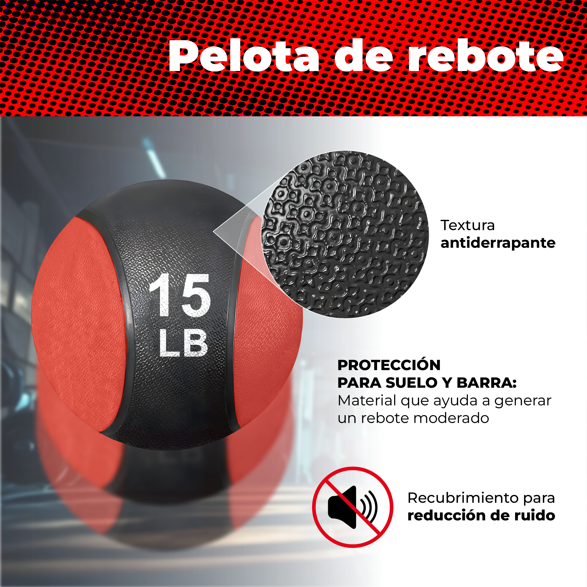 Foto 5 | Pelota Medicinal X-rush Roja 15 Libras