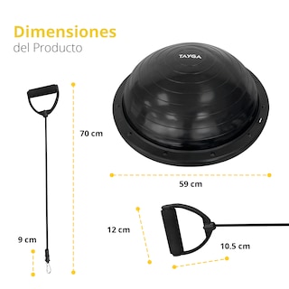 Foto 2 | Entrenador De Equilibrio Tayga 60cm Color Negro, Dos Agarraderas Y Bomba.