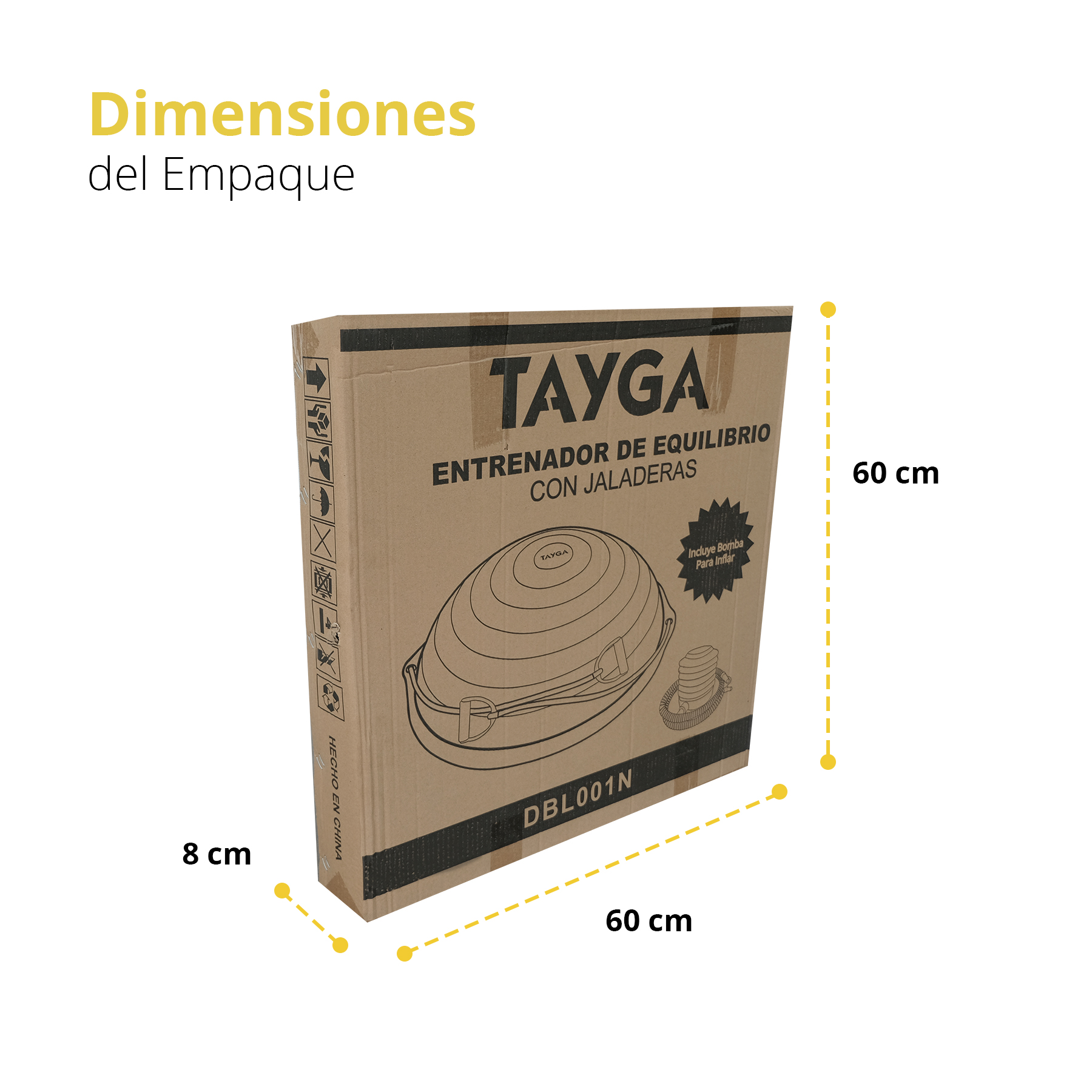 Foto 7 pulgar | Entrenador De Equilibrio Tayga 60cm Color Negro, Dos Agarraderas Y Bomba.