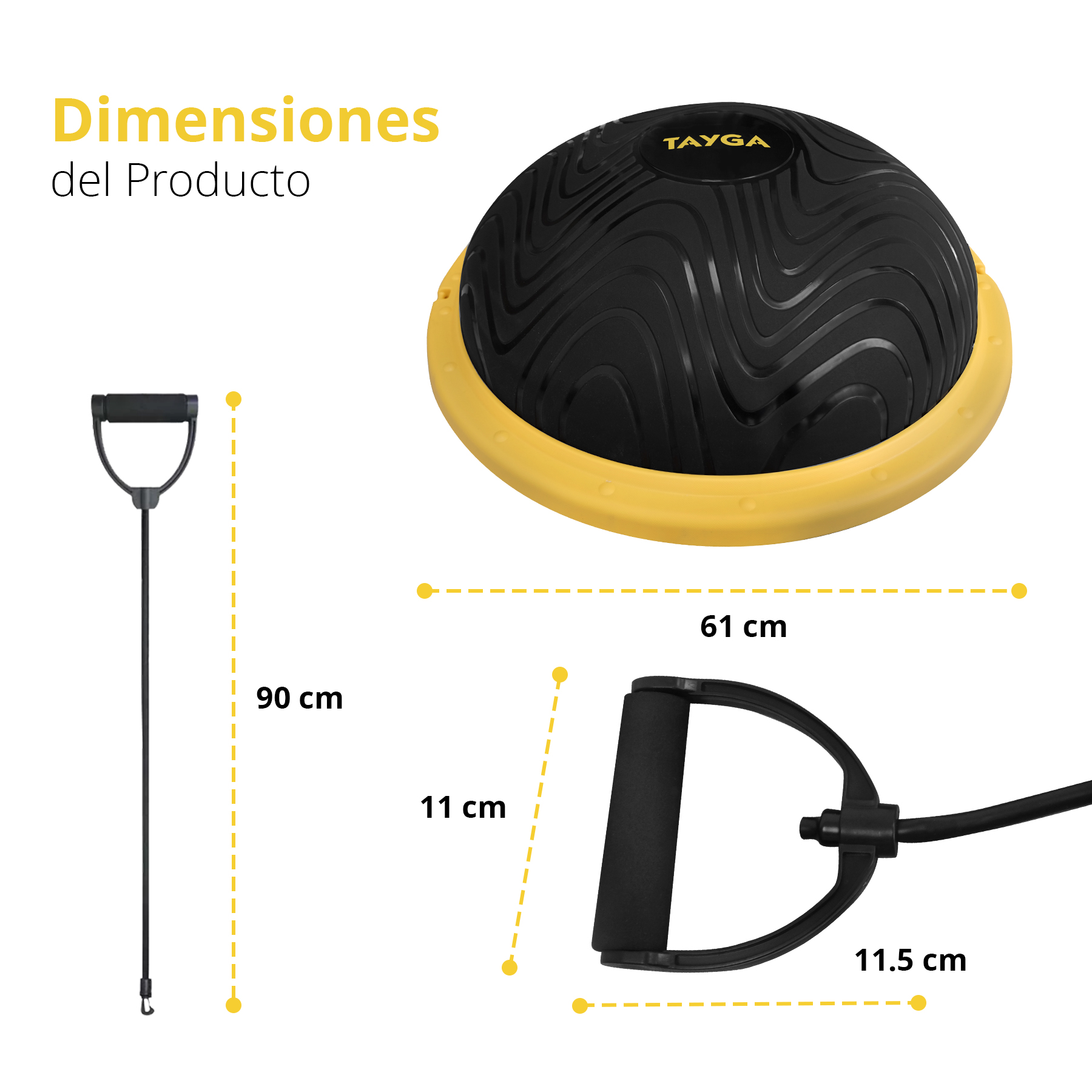 Foto 3 pulgar | Entrenador De Equilibrio Tayga 60cm Color Negro Con Bomba Para Inflar.