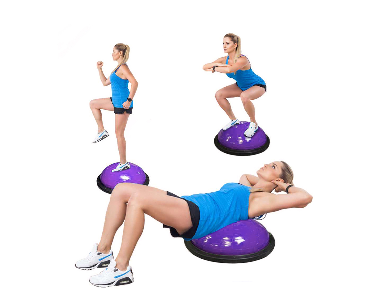 Foto 5 pulgar | Pelota de Equilibrio Bosu con Ligas de Resistencia para Entrenamiento