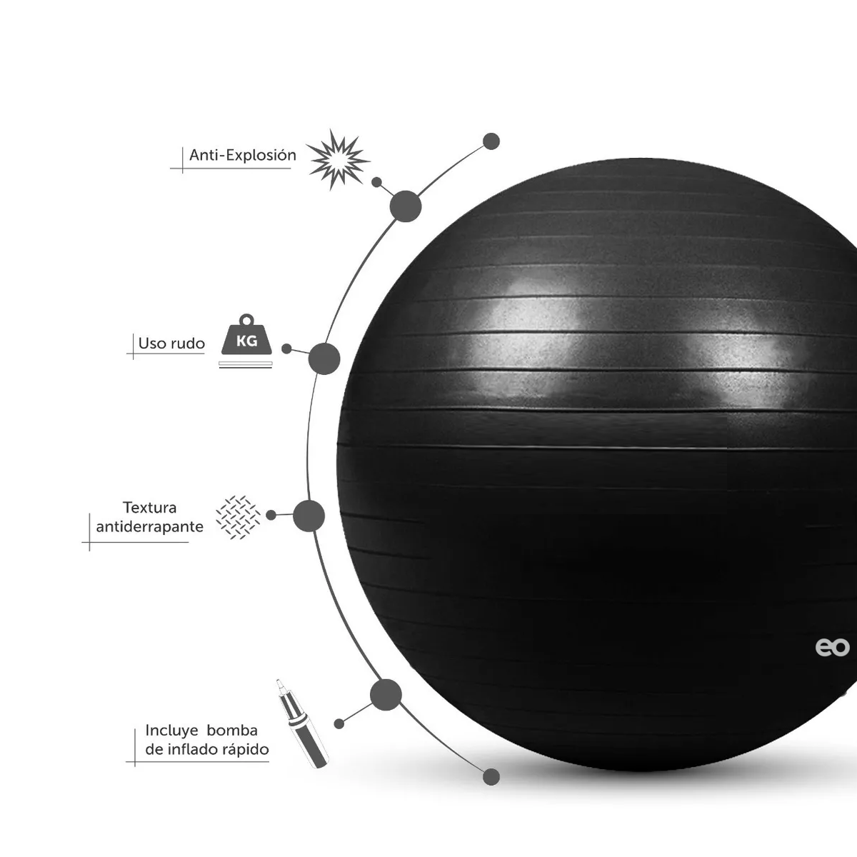 Foto 2 | Language Pelota Pilates Yoga Eo Safe Imports Esi-5709-1 Negro