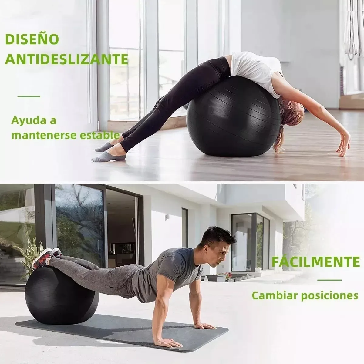 Foto 5 pulgar | Pelota De Yoga/fitness/pilates/ejercicio 65cm  Incluye Bomba Lab.g Negro