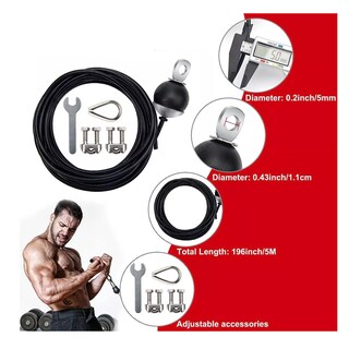 Foto 2 | Sistema De Polea De Gimnasio, Cable Ajustable, 3 M, 5 M, 2 M Eo Safe Imports Esi-13965 Negro