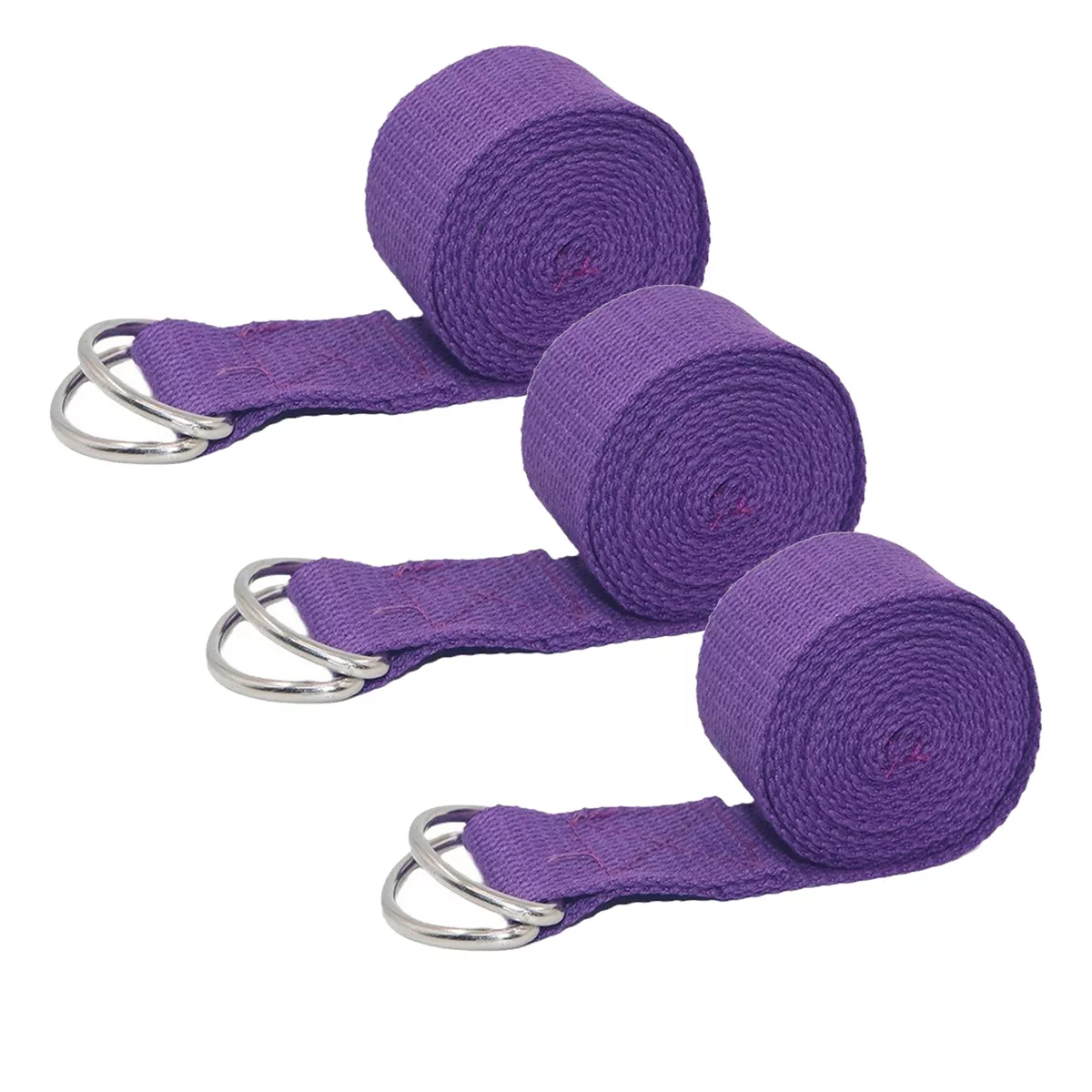 Foto 2 pulgar | Set 3 Cinturons Para Yoga Cinturon De Pilates Estirar Eo Safe Imports Esi-13975 Purpura