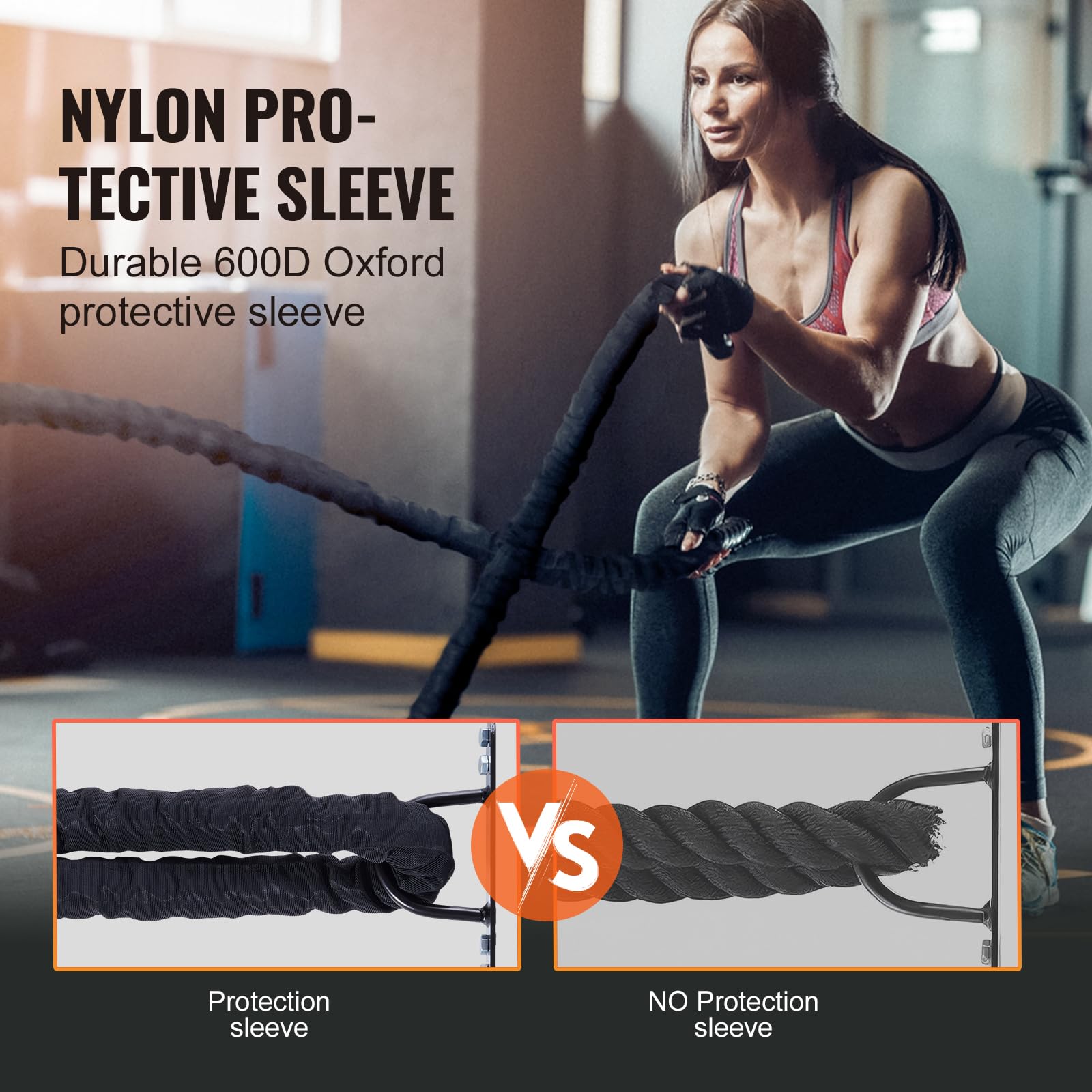 Foto 4 | Battle Rope Vevor De Poliéster De 30 Pies Con Funda Protectora Y Gancho - Venta Internacional.