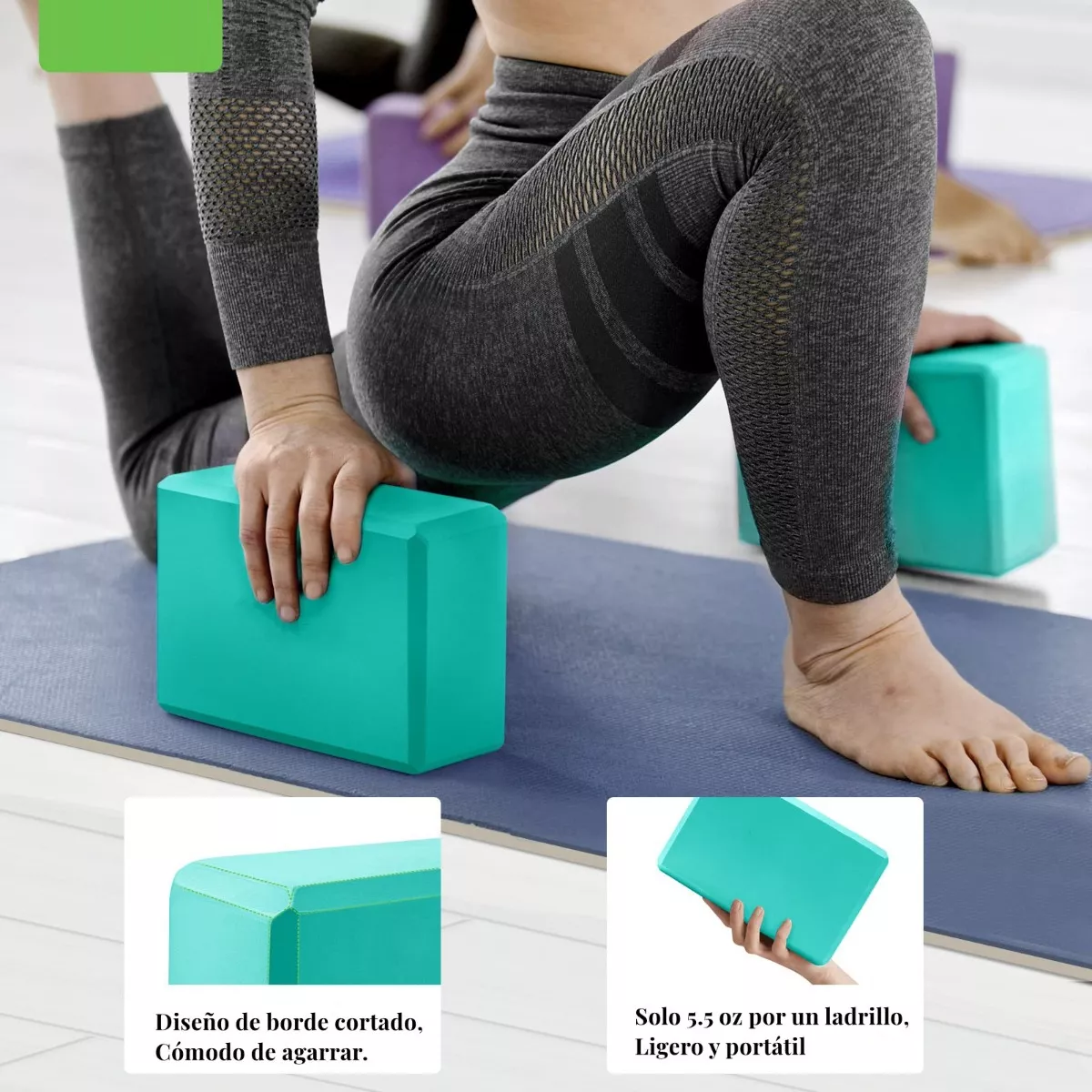 Foto 3 pulgar | Bloque para Yoga Eo Safe Imports Esi-8506 color Verde Brick Pilates Fitness y Ejercicios