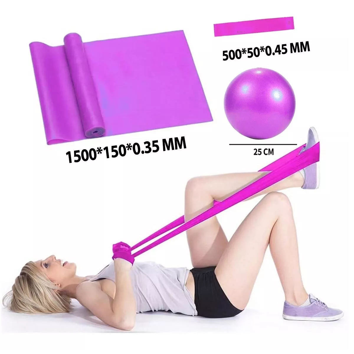 Foto 4 pulgar | Kit Ejercicio Pelota Pilates Bloques Yoga Bandas Resistencia Eo Safe Imports Esi-13978 Rosa