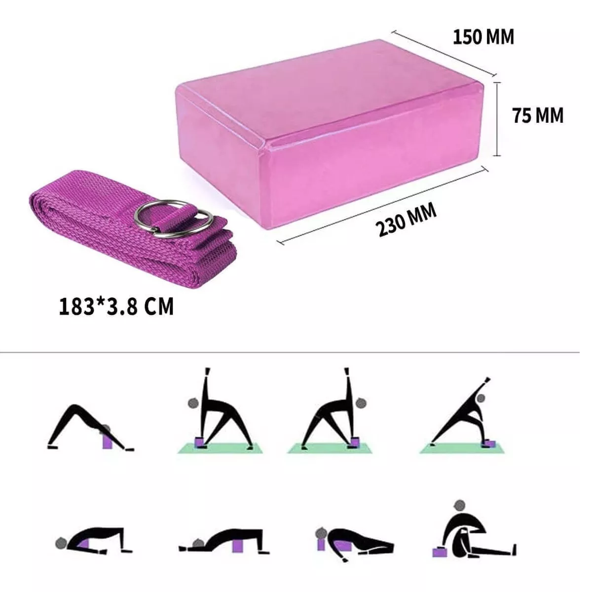 Foto 5 pulgar | Kit Ejercicio Pelota Pilates Bloques Yoga Bandas Resistencia Eo Safe Imports Esi-13978 Rosa