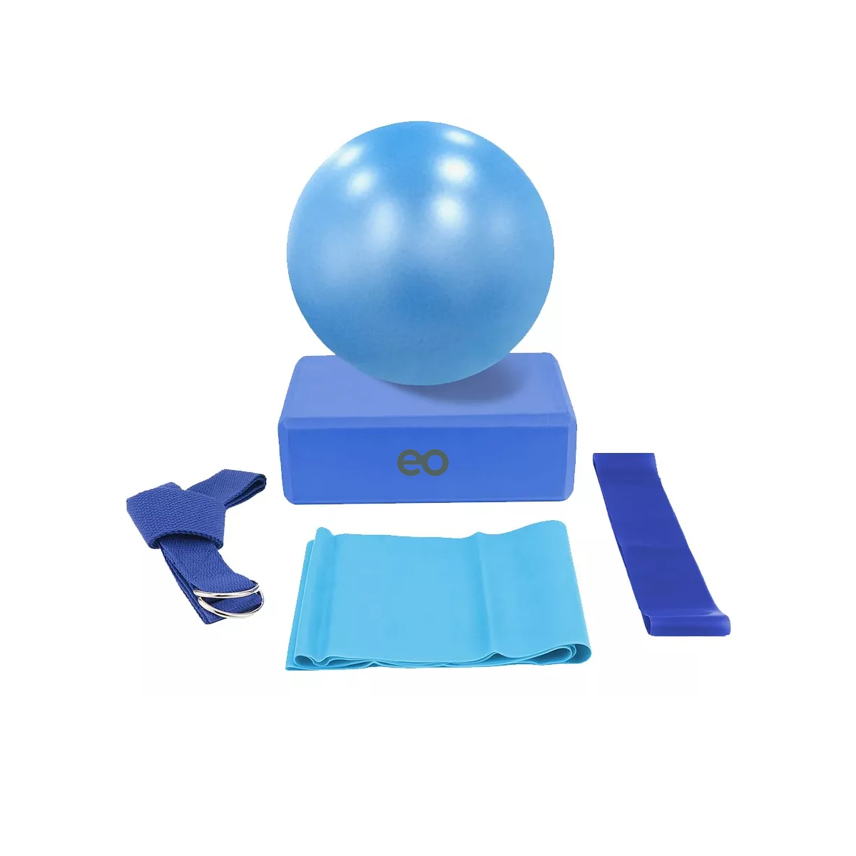 Foto 2 pulgar | Kit de Pilates Pelota Bloques Yoga 5 Piezas Eo Safe Imports Esi-9923-1 Azul