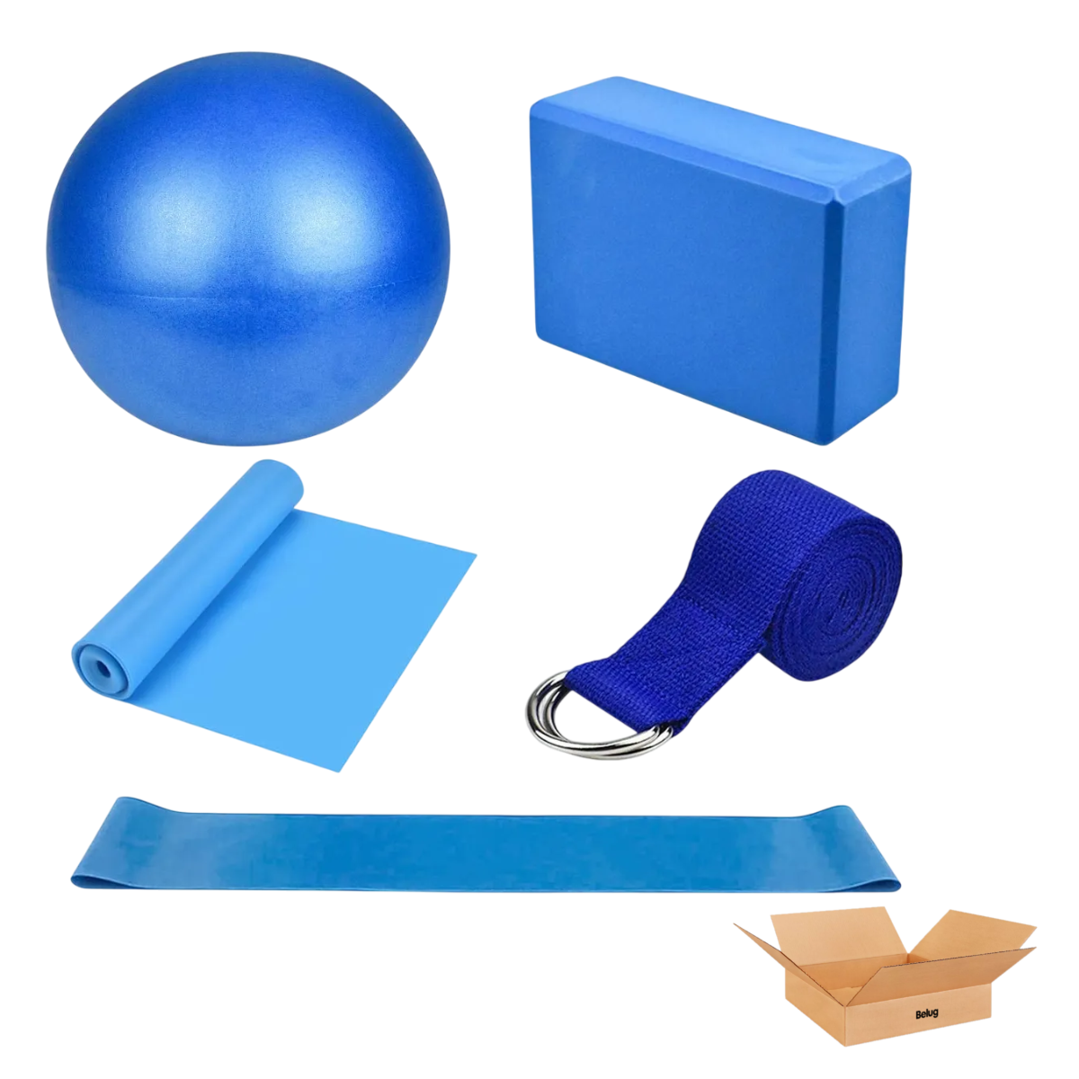 Foto 1 | 5 Set Bloque Para Yoga Pelota De Pilates Bandas Resistencia Belug Azul