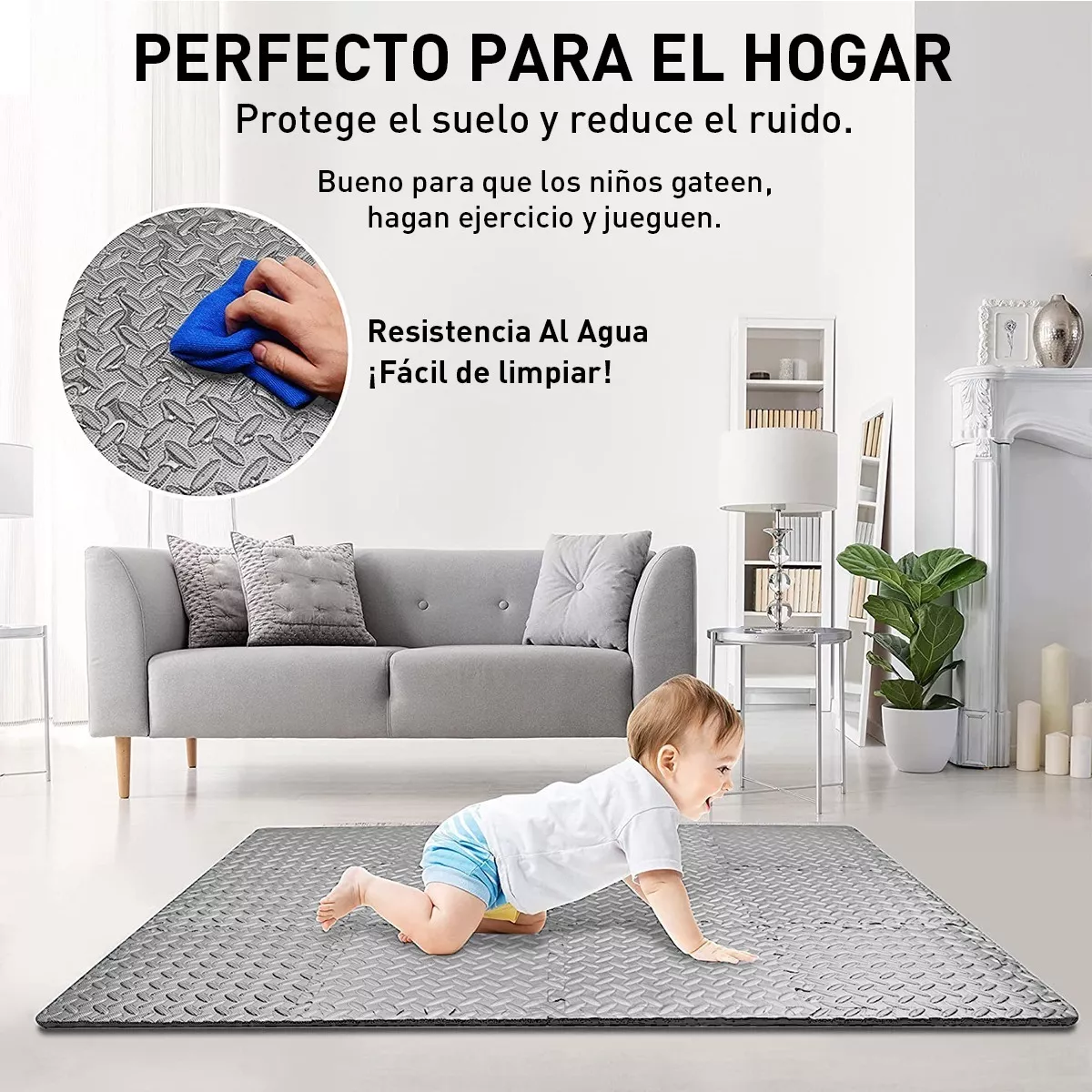 Foto 3 pulgar | Alfombrilla Multiuso Resistente y Durable Eo Safe Imports Esi-5809 color Gris 6 Piezas