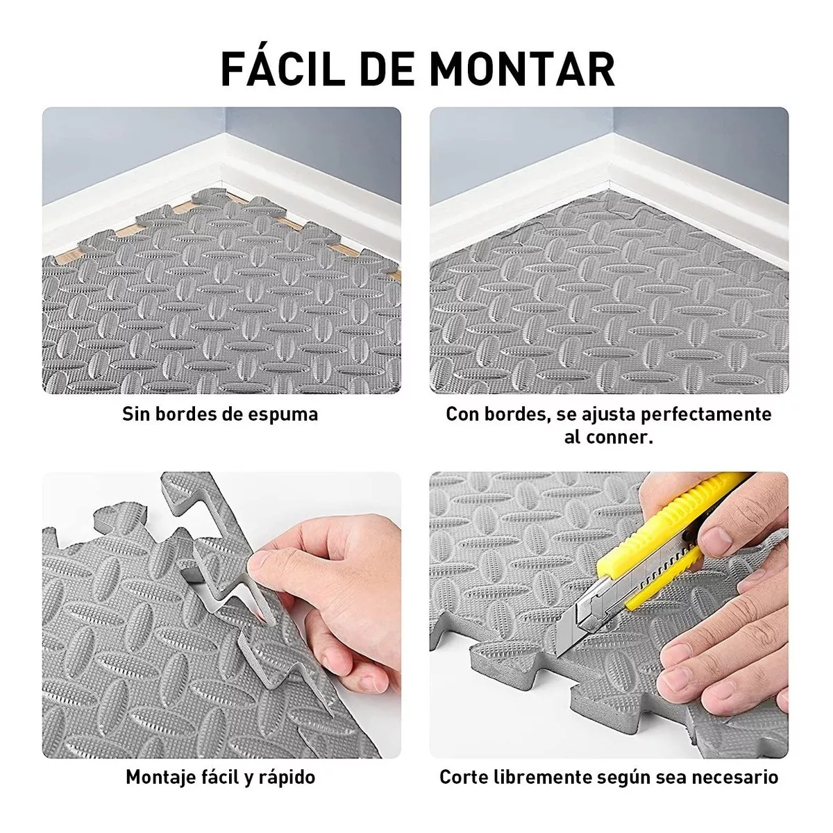 Foto 6 pulgar | Alfombrilla Multiuso Resistente y Durable Eo Safe Imports Esi-5809 color Gris 6 Piezas