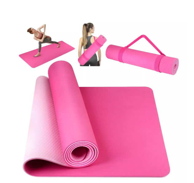 Tapete de Yoga Burkey Rosa Portátil