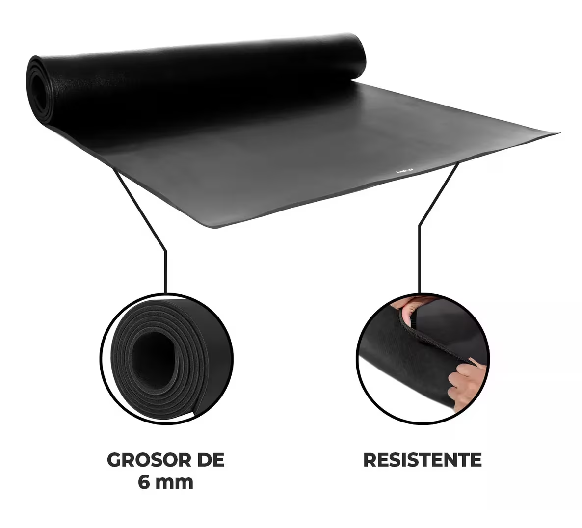 Foto 4 | Tapete Portátil Lab.g Yoga Pilates Fitness Ejercicio Relajación Negro