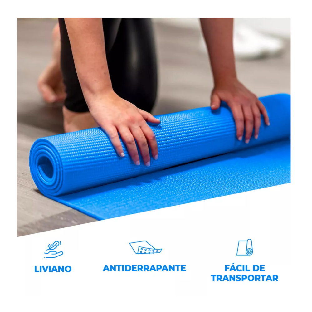 Foto 4 pulgar | Tapete Portátil Belug Yoga Pilates Fitness Ejercicio Relajación Azul