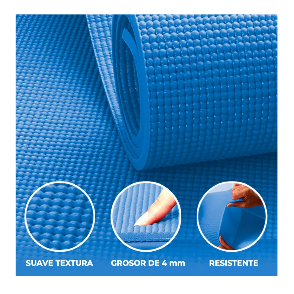 Foto 5 | Tapete Portátil Belug Yoga Pilates Fitness Ejercicio Relajación Azul