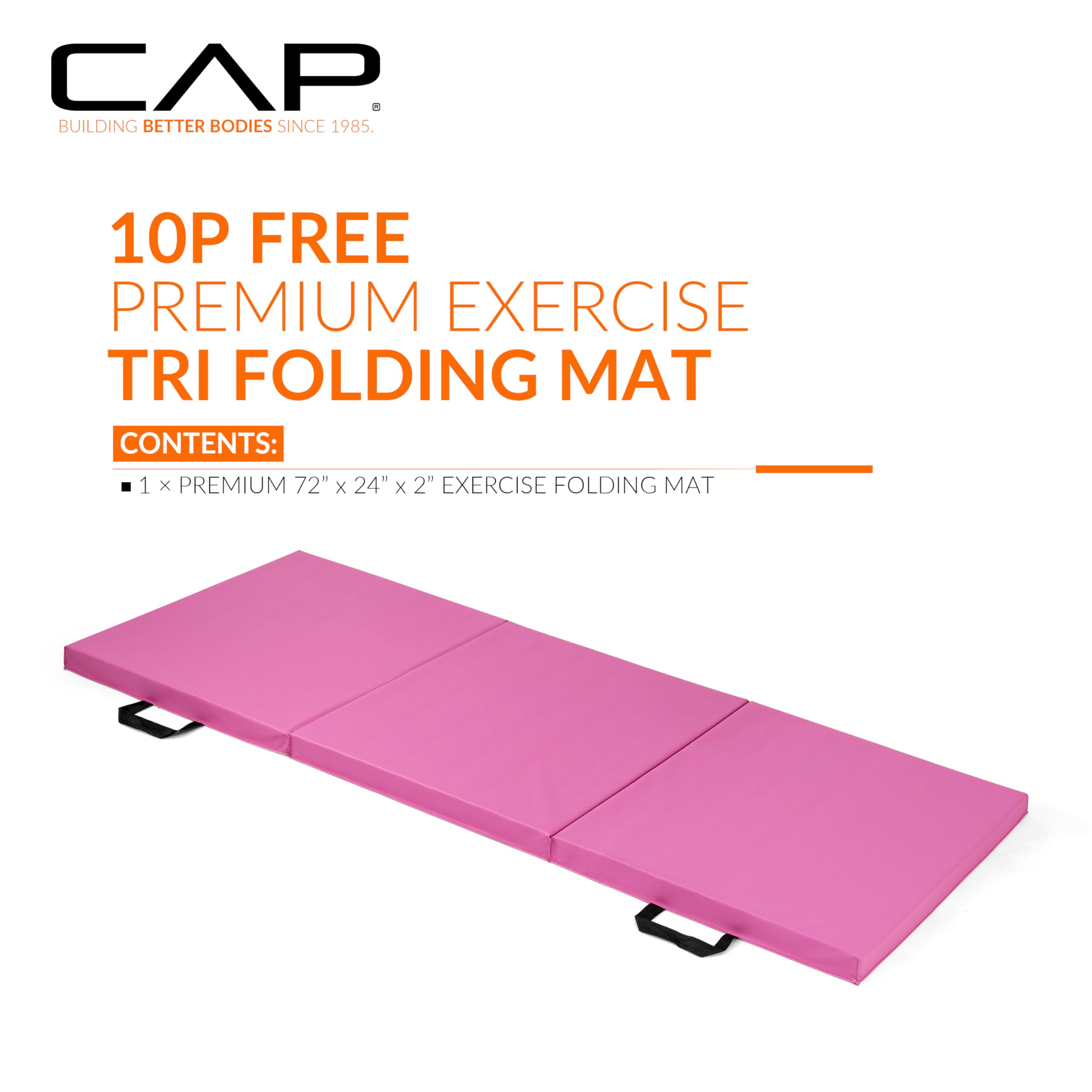 Foto 2 | Colchoneta Plegable Para Ejercicios Cap Barbell, Duradera, Antidesgarros, Rosa - Venta Internacional.