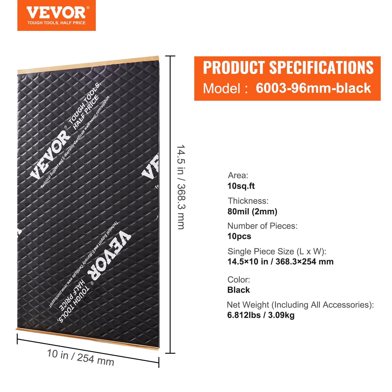 Foto 8 pulgar | Alfombrilla Insonorizante Vevor Para Coche, 10 M², Amortiguador De Sonido De Butilo - Venta Internacional.