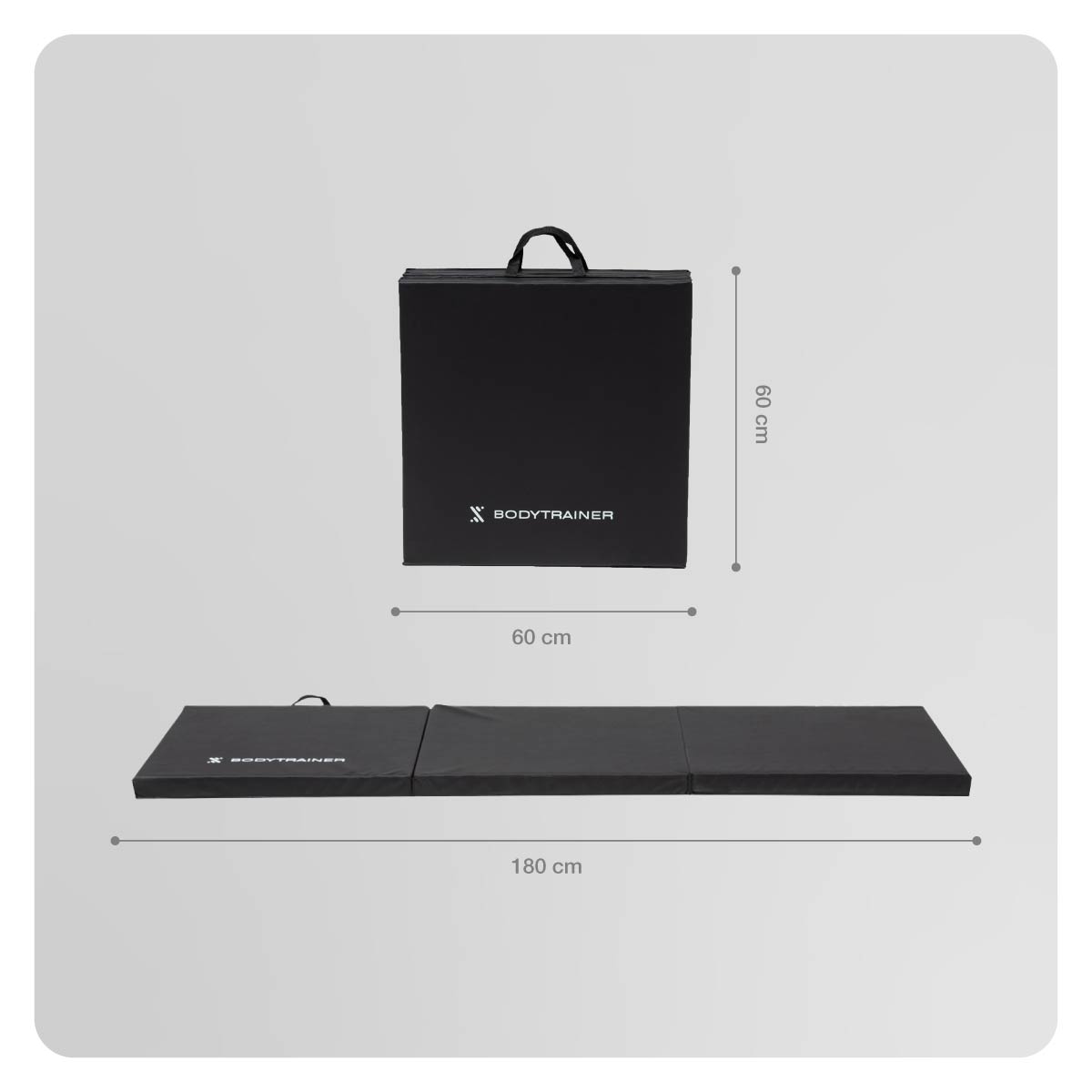 Foto 4 pulgar | Colchoneta Gimnasia Bodytrainer Plegable 180x60 Cm Negra