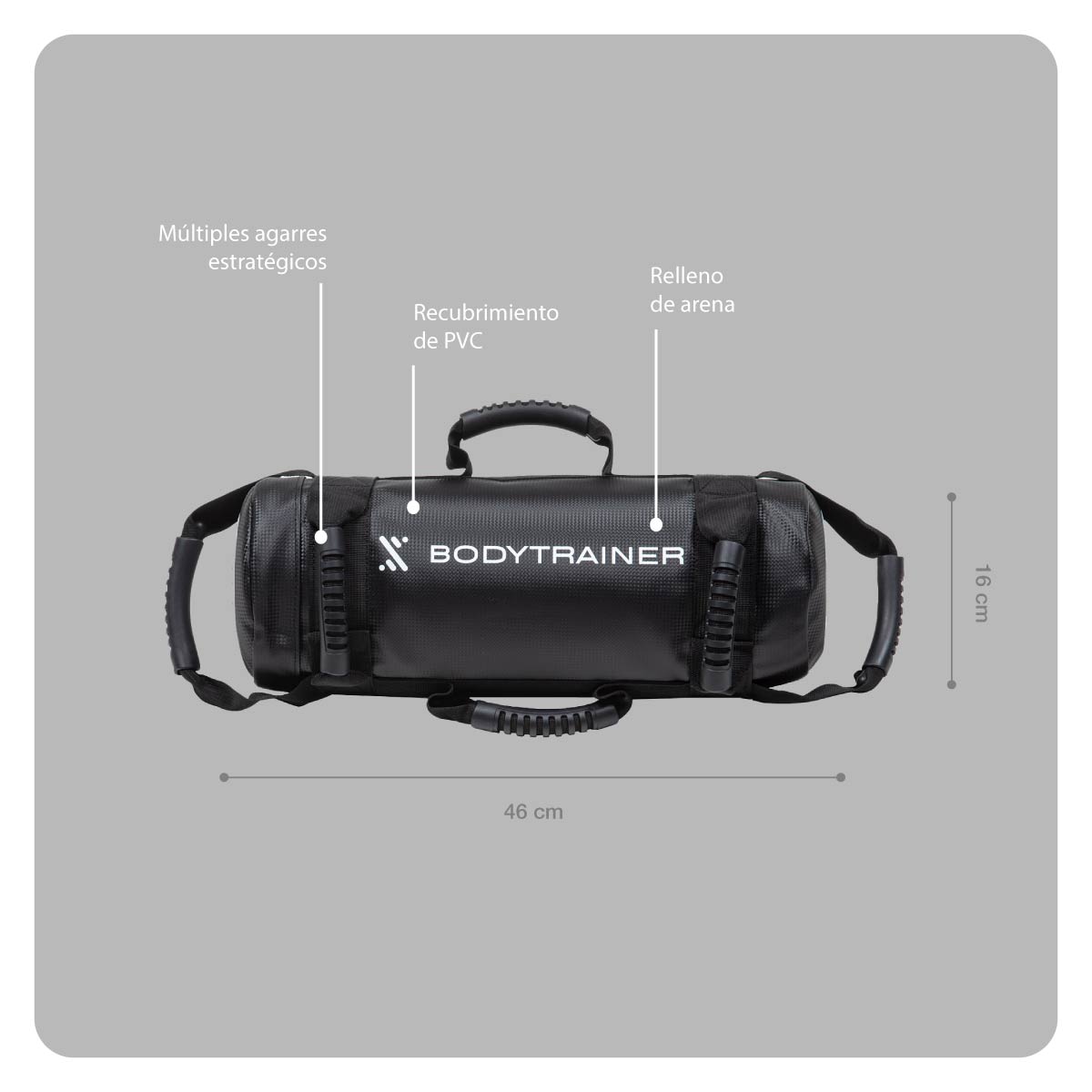 Foto 4 pulgar | Saco Entrenamiento Bodytrainer Sandbag 10 Kg Negro