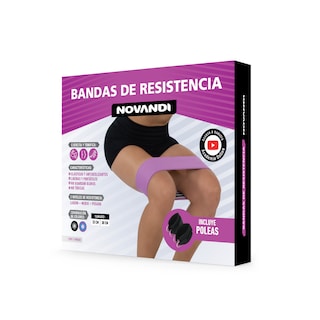 Foto 2 | Bandas de Resistencia más Poleas para Yoga/ Pilates/ Fitness Novandi Multicolor de 33 cm