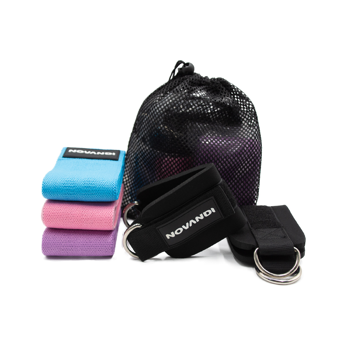 Bandas de Resistencia más Poleas para Yoga/ Pilates/ Fitness Multicolor de 38 cm