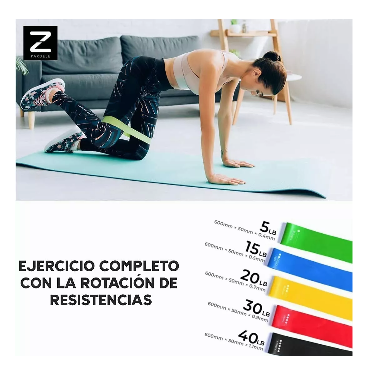Foto 4 pulgar | Kit Ligas De Resistencia Eo Safe Imports Esi-5708 Multicolor