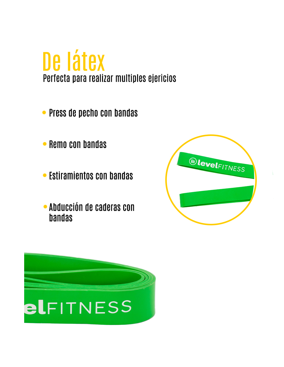 Foto 4 pulgar | Banda se Resistencia #5 Level Fitness Verde