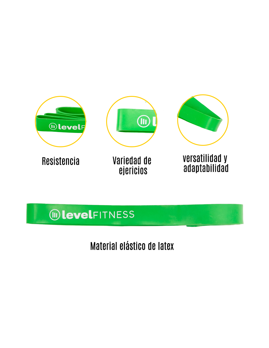 Foto 5 pulgar | Banda se Resistencia #5 Level Fitness Verde