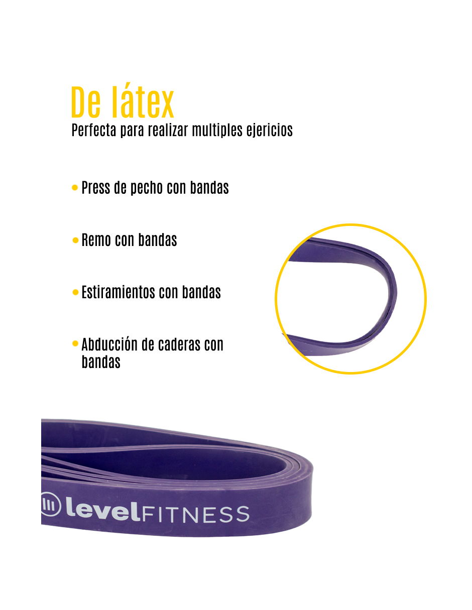 Foto 4 pulgar | Banda de Resistencia #4 Level Fitness Morada