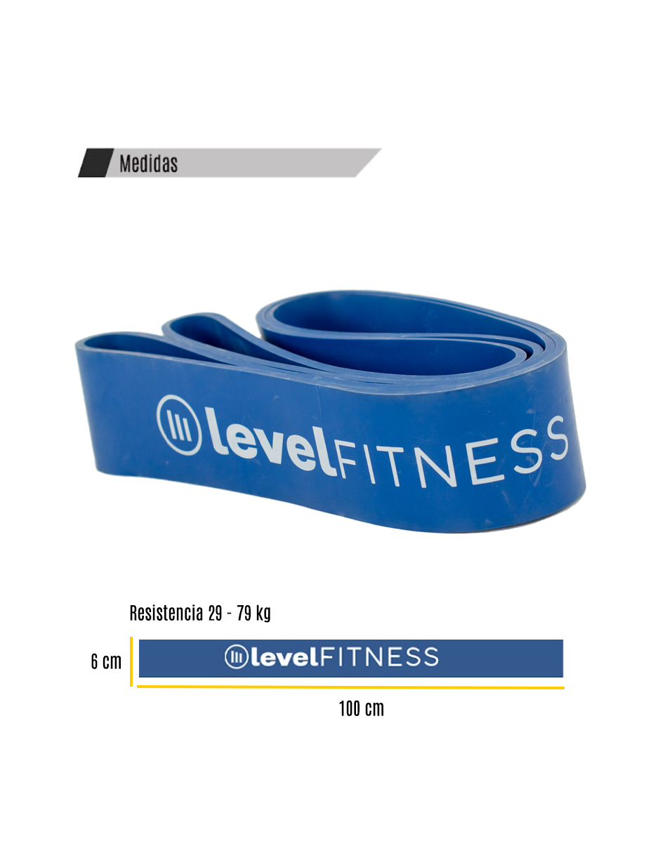 Foto 2 | Banda de Resistencia #6 Level Fitness Azul