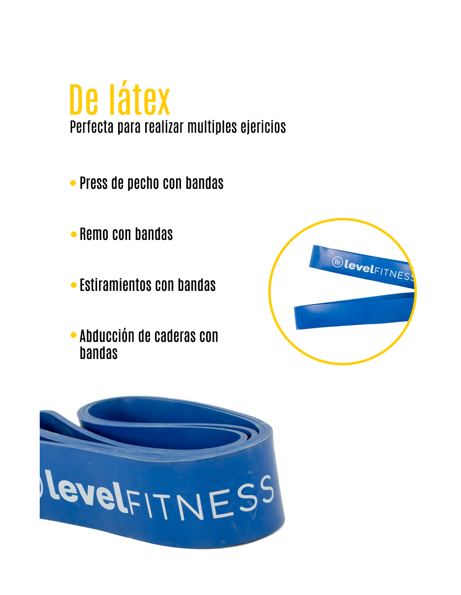 Foto 4 pulgar | Banda de Resistencia #6 Level Fitness Azul