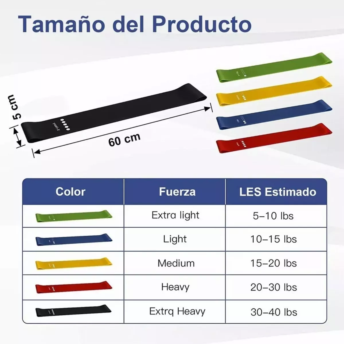 Foto 3 pulgar | Kit Ligas de Resistencia 10 Piezas Eo Safe Imports Esi-9909 Multicolor