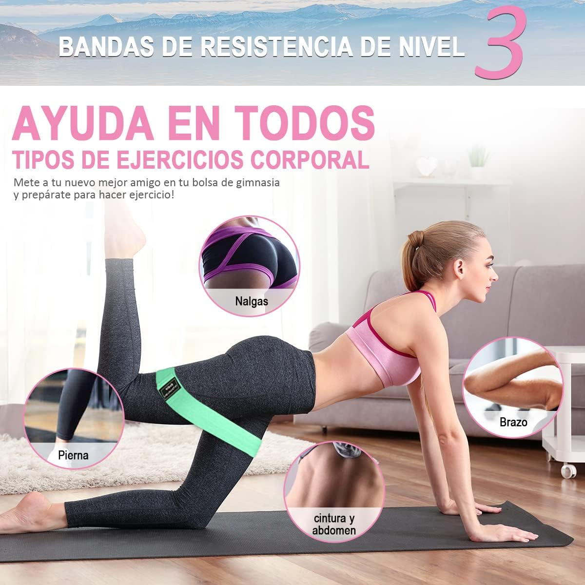 Foto 5 | Bandas de Resistencia Biinse Multicolor Pack de 3