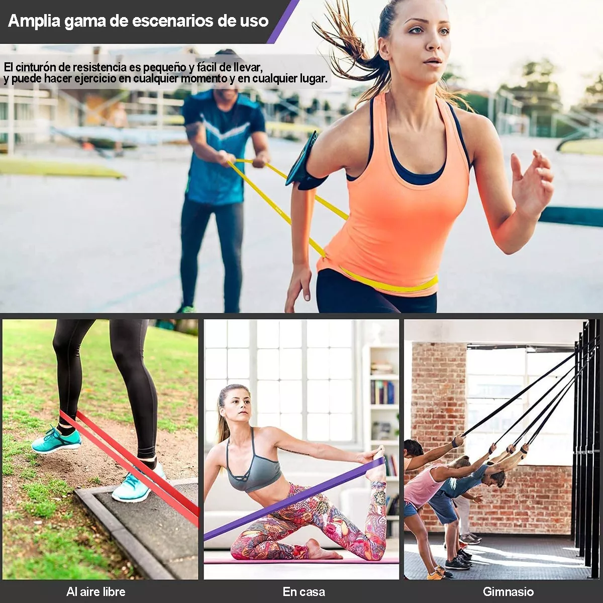 Foto 2 | Bandas De Resistencia De Ejercicio Yoga Y Fitness Kit 4 Pcs Eo Safe Imports Esi-13090 Multicolor