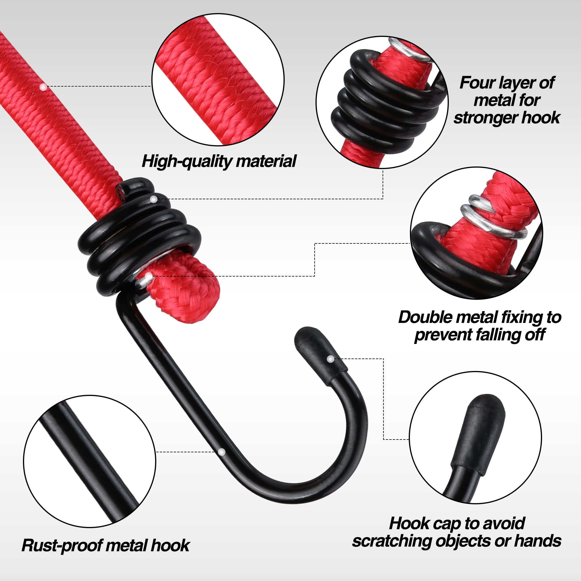 Foto 6 pulgar | Bungee Cords Workpro Heavy Duty Outdoor, 22 Unidades Con Tarro De Almacenamiento - Venta Internacional.