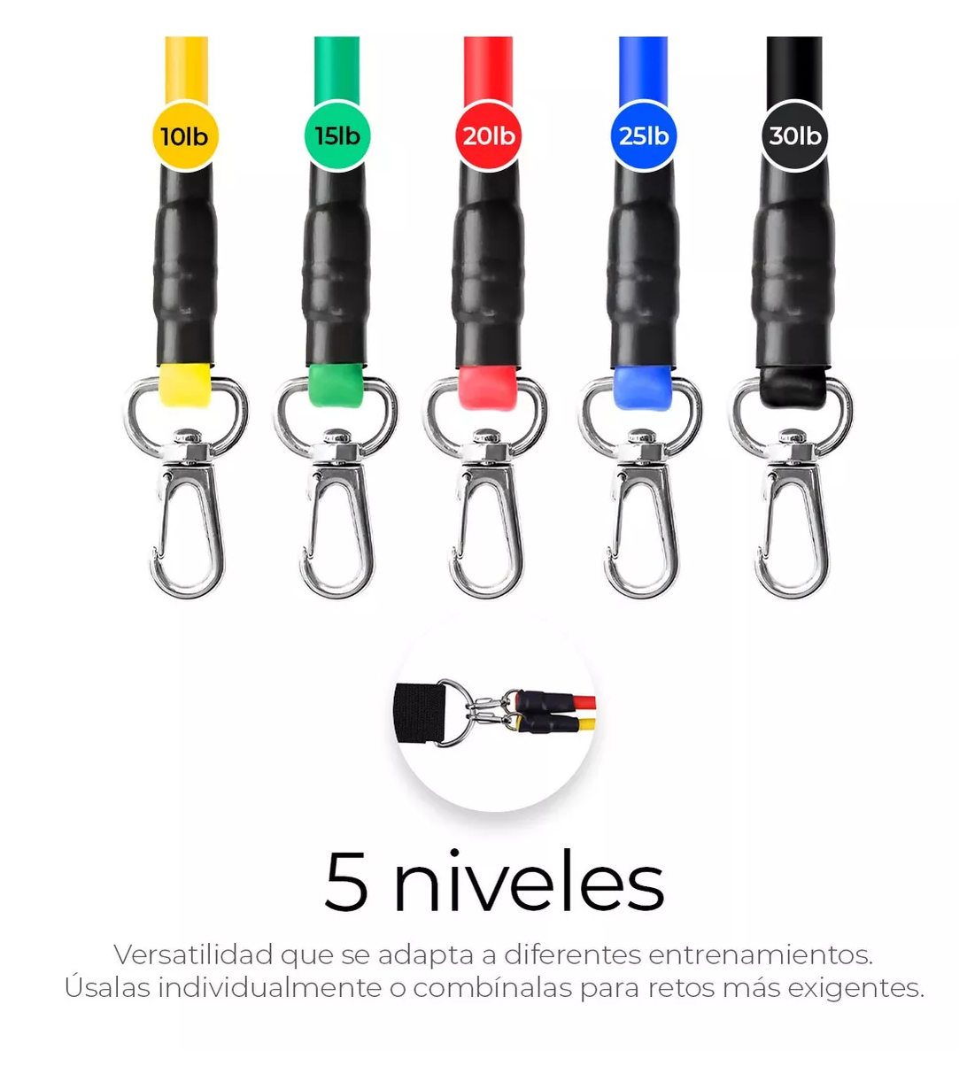 Foto 5 pulgar | Bandas De Resistencia Gimnasio Ligas Ejercicio Yoga Fitness Multicolor
