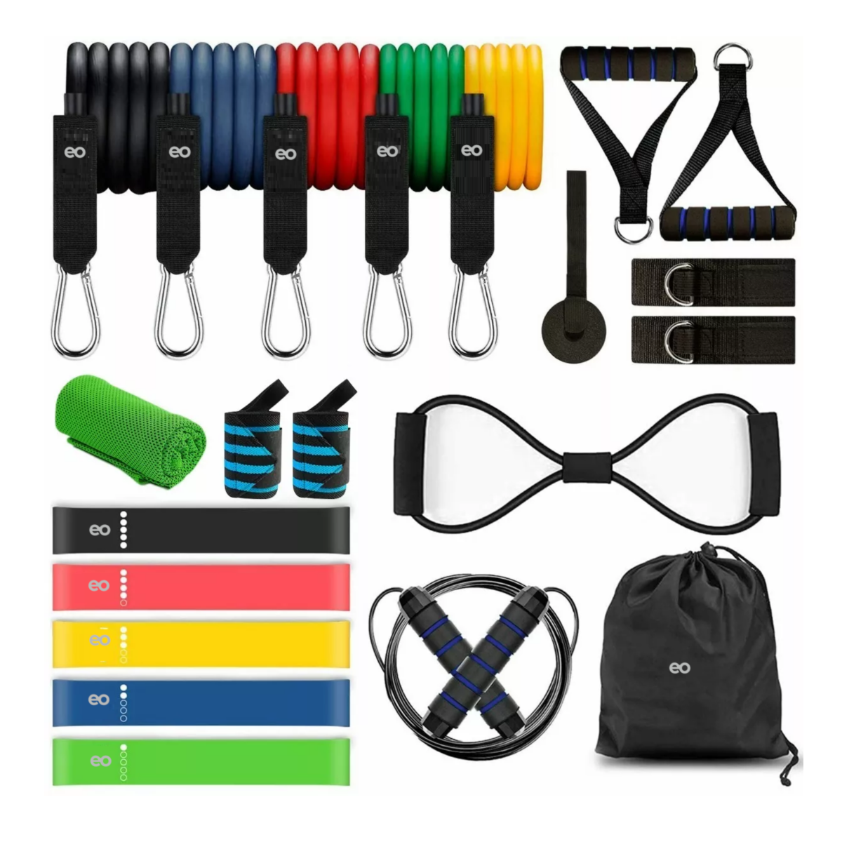 Foto 2 pulgar | Kit Bandas de Resistencia para Ejercicio Eo Safe Imports Multicolor 23 Piezas