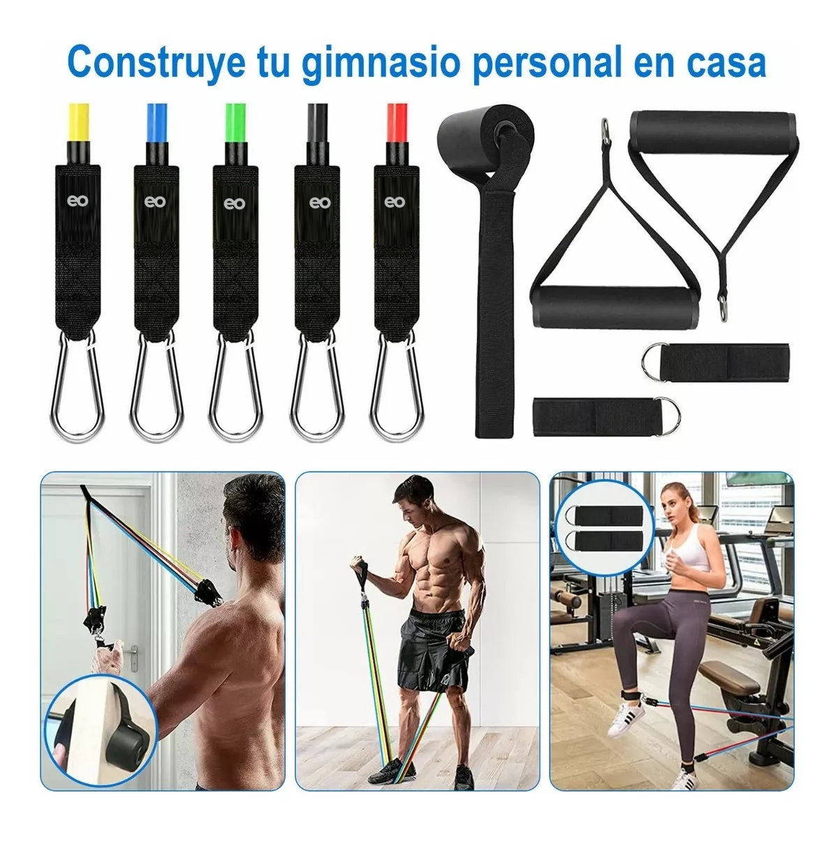 Foto 4 pulgar | Kit Bandas de Resistencia para Ejercicio Eo Safe Imports Multicolor 23 Piezas