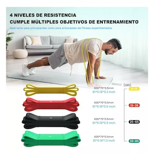 Foto 2 | Bandas Elásticas de Ejercicio con 4 Piezas
