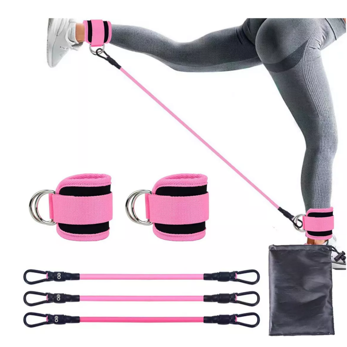 Bandas de Resistencia para Ejercicio Eo Safe Imports ESI-18686 3 Piezas con Accesorios