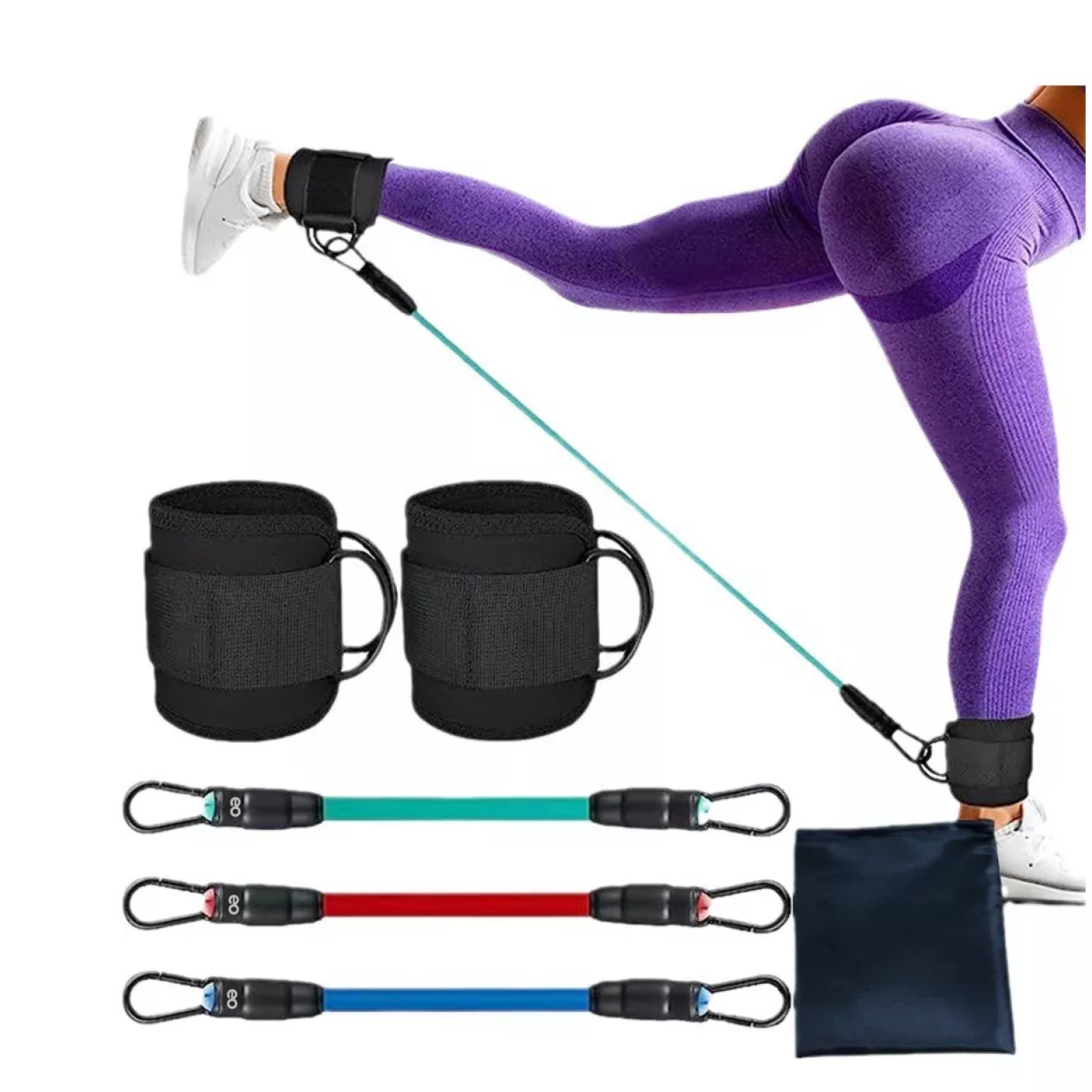Bandas de Resistencia para Ejercicio Eo Safe Imports ESI-18685 3 Piezas con Accesorios