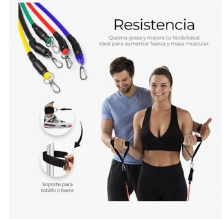 Foto 3 | Bandas De Resistencia Gimnasio Ligas Ejercicio Yoga Fitness