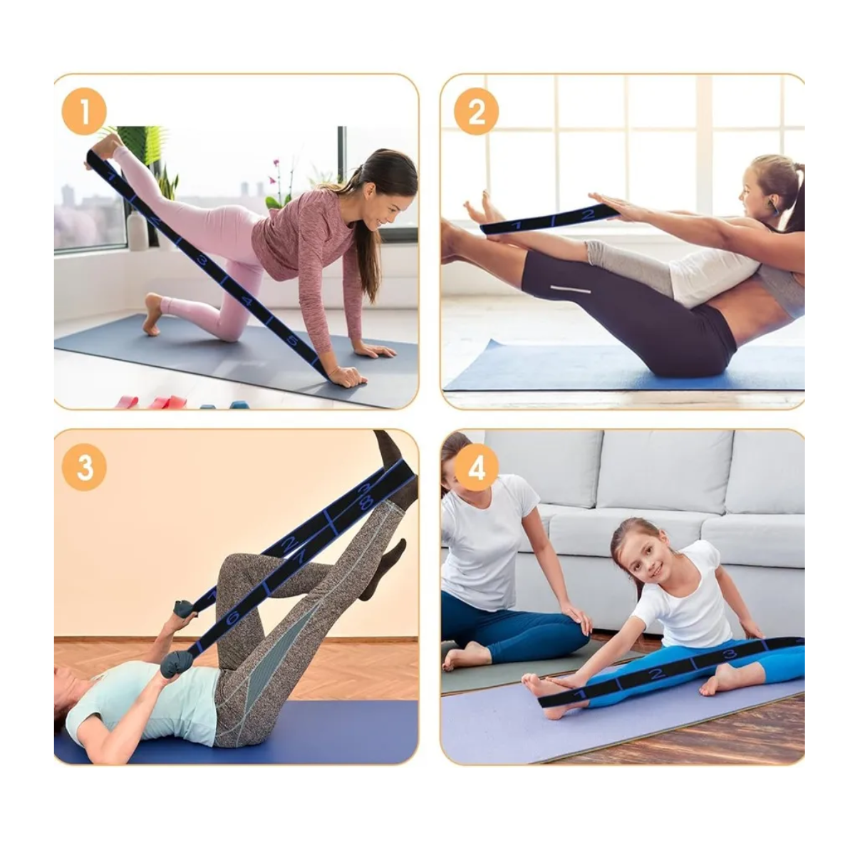 Foto 5 | Banda Para Estiramiento Strech Fitness Yoga Ballet 8 Tamaños Eo Safe Imports Esi-19335 Rojo