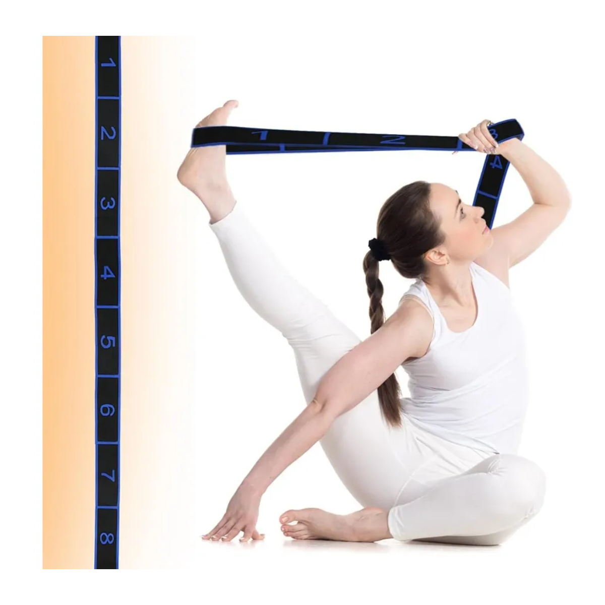 Foto 4 pulgar | Banda Para Estiramiento Strech Fitness Yoga Ballet 8 Tamaños Eo Safe Imports Esi-19334 Gris